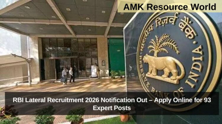 RBI Lateral Recruitment 2026 Notification Out – Apply Online for 93 Expert Posts