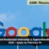 Google Student Researcher Internship & Apprenticeship Programme 2026 – Apply by February 26