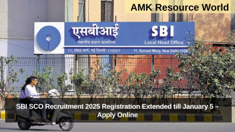 SBI SCO Recruitment 2025 Registration Extended till January 5 – Apply Online