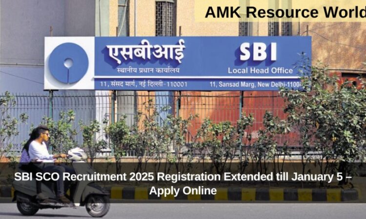 SBI SCO Recruitment 2025 Registration Extended till January 5 – Apply Online