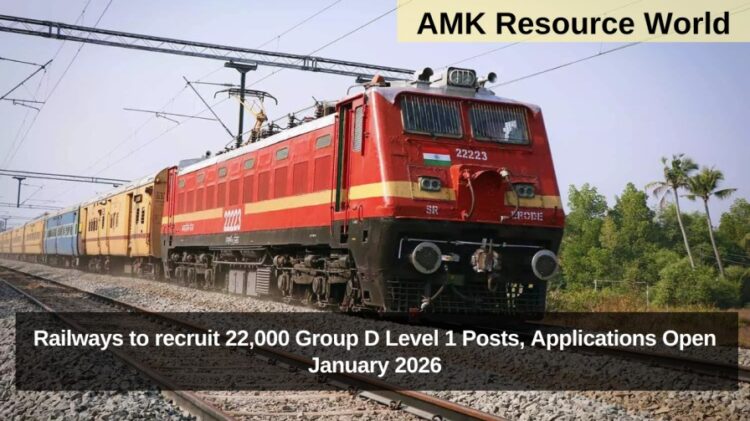 Railways to recruit 22,000 Group D Level 1 Posts, Applications Open January 2026