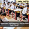 PSEB Class 8 Date Sheet 2026 Released – Punjab Board Exams from Feb 17 to 27