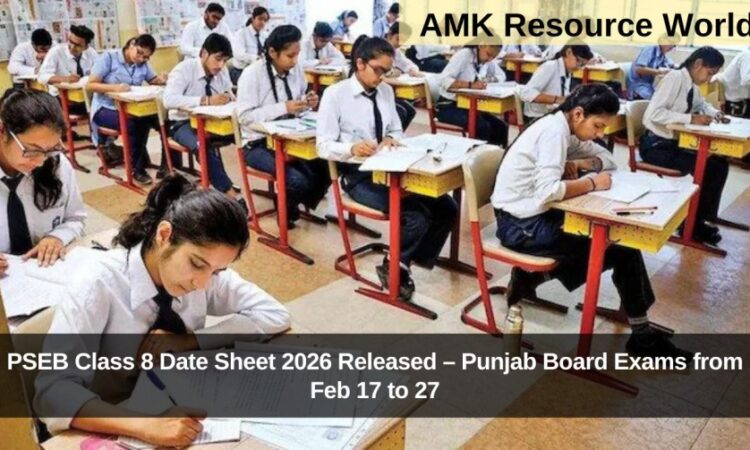 PSEB Class 8 Date Sheet 2026 Released – Punjab Board Exams from Feb 17 to 27