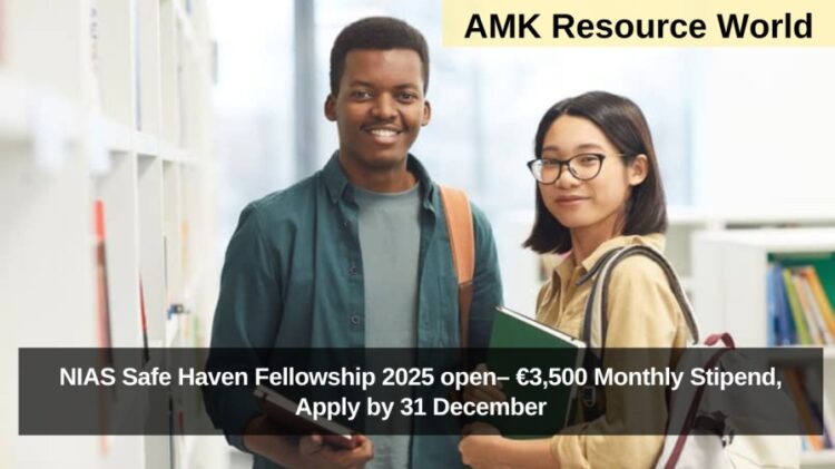 NIAS Safe Haven Fellowship 2025 open– €3,500 Monthly Stipend, Apply by 31 December