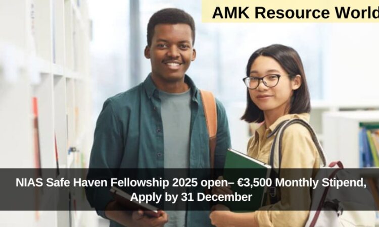 NIAS Safe Haven Fellowship 2025 open– €3,500 Monthly Stipend, Apply by 31 December