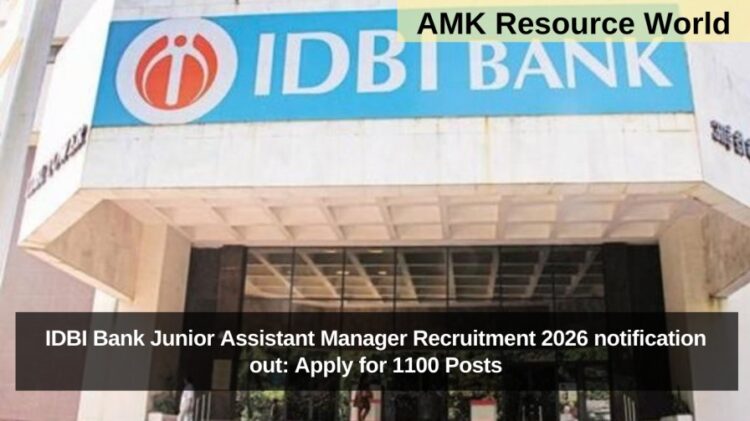 IDBI Bank Junior Assistant Manager Recruitment 2026 notification out: Apply for 1100 Posts
