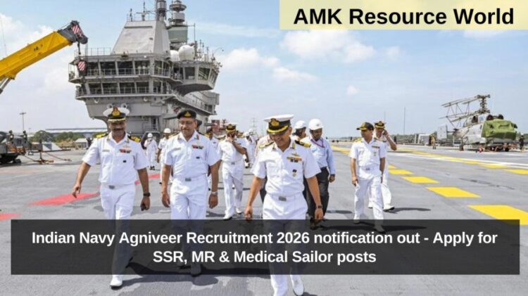 Indian Navy Agniveer Recruitment 2026 notification out - Apply for SSR, MR & Medical Sailor posts